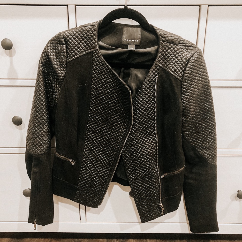 Faux Leather Motorcycle Jacket